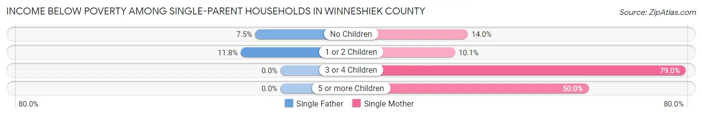 Income Below Poverty Among Single-Parent Households in Winneshiek County