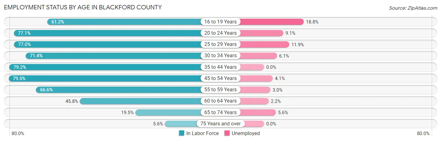 Employment Status by Age in Blackford County