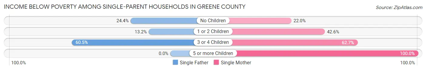 Income Below Poverty Among Single-Parent Households in Greene County
