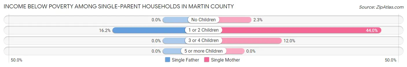Income Below Poverty Among Single-Parent Households in Martin County