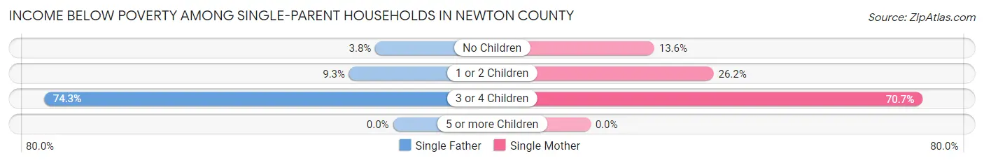 Income Below Poverty Among Single-Parent Households in Newton County