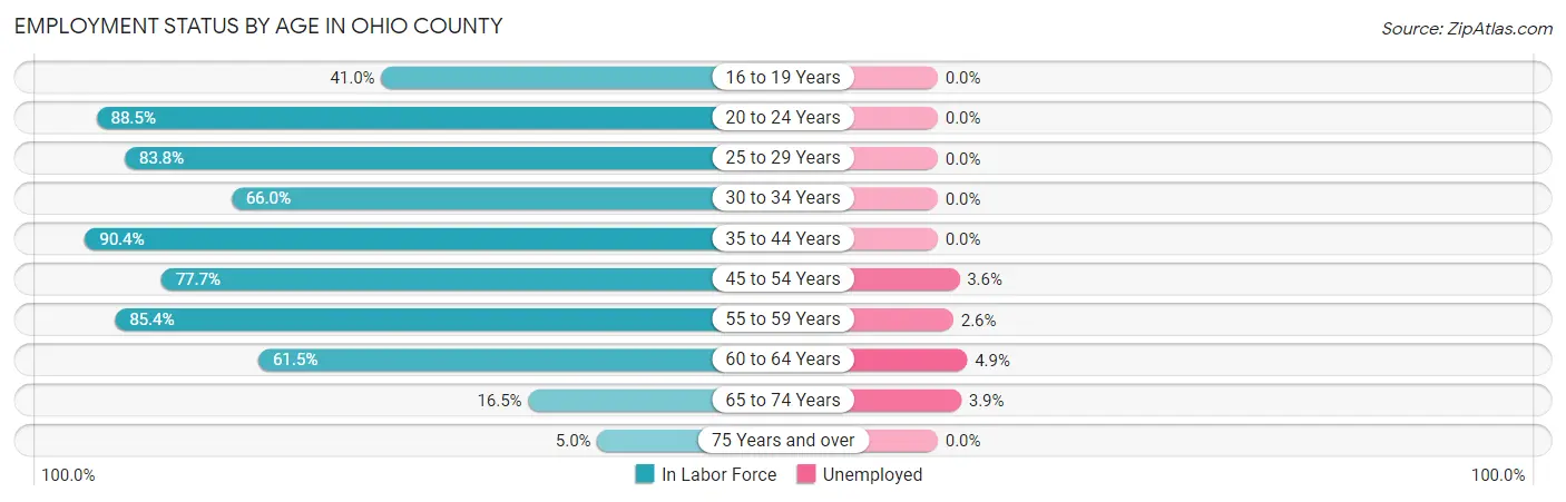 Employment Status by Age in Ohio County