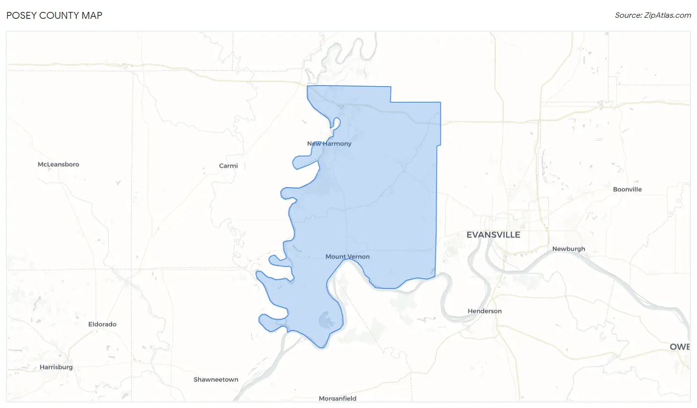 Posey County Map