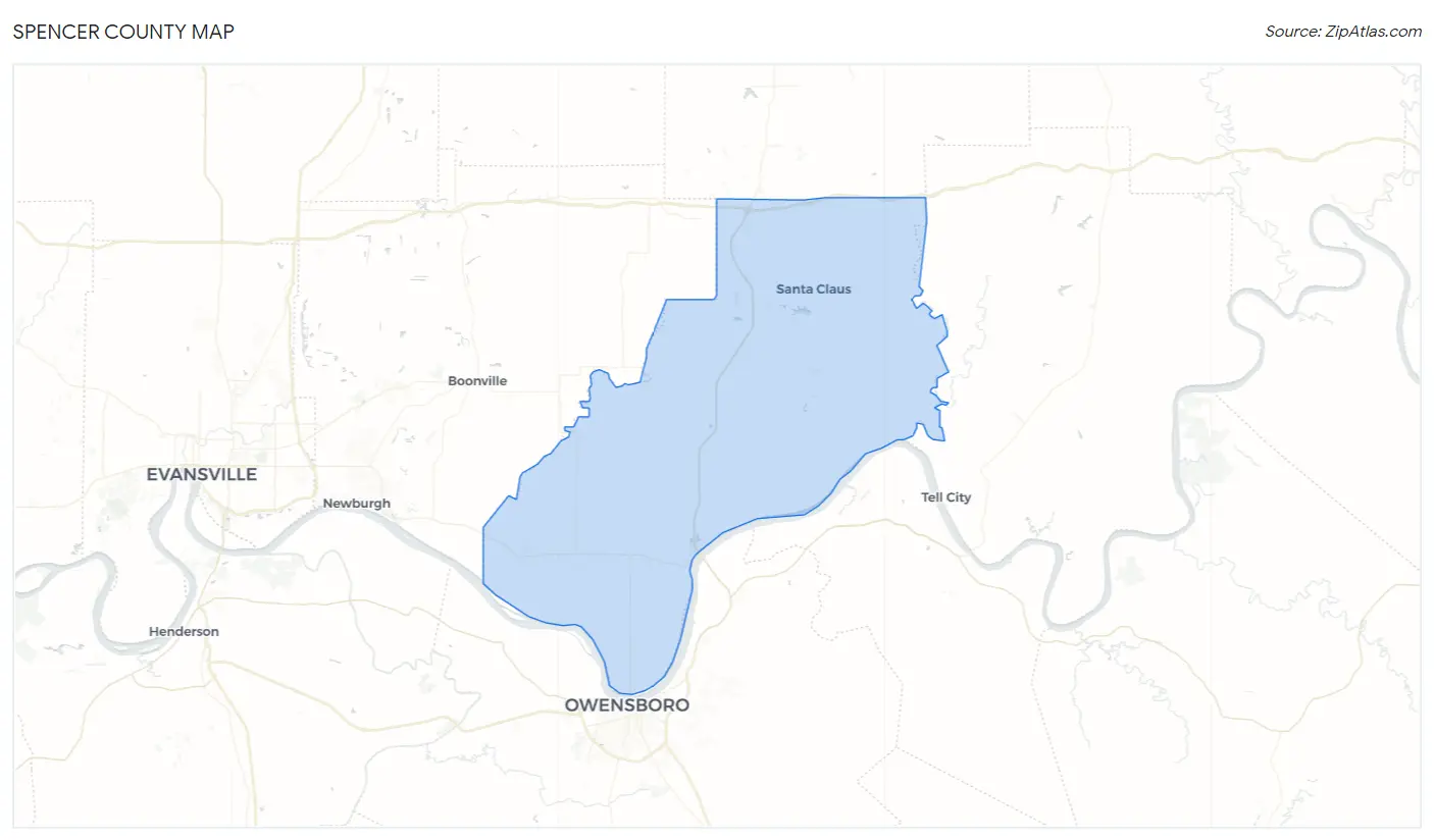 Spencer County Map