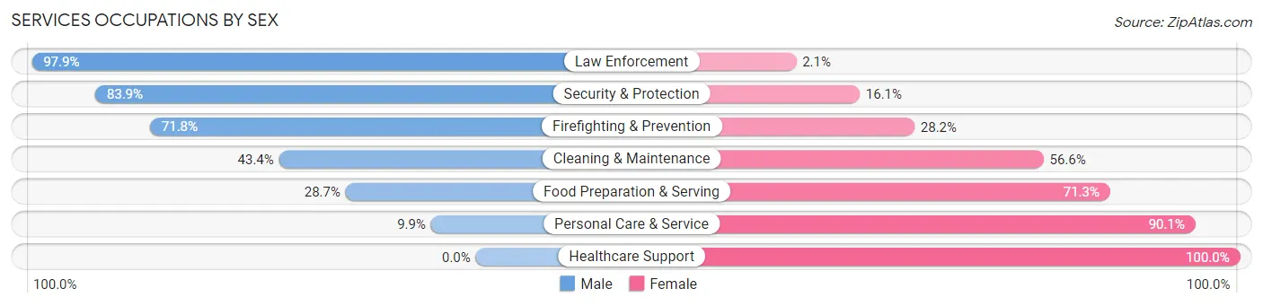 Services Occupations by Sex in Spencer County