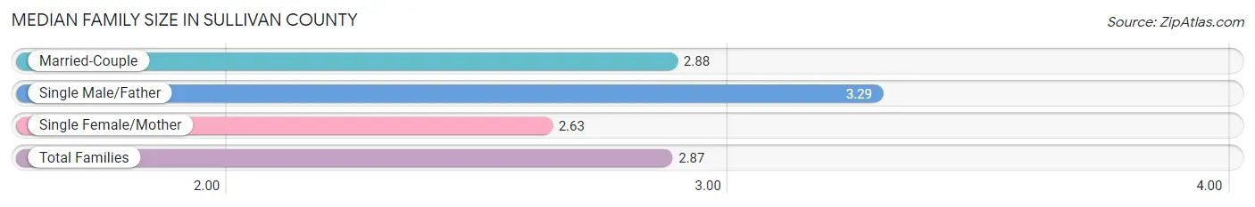 Median Family Size in Sullivan County