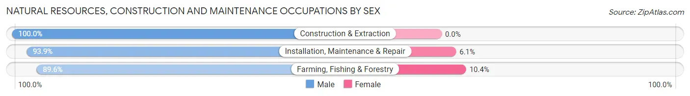 Natural Resources, Construction and Maintenance Occupations by Sex in Tipton County
