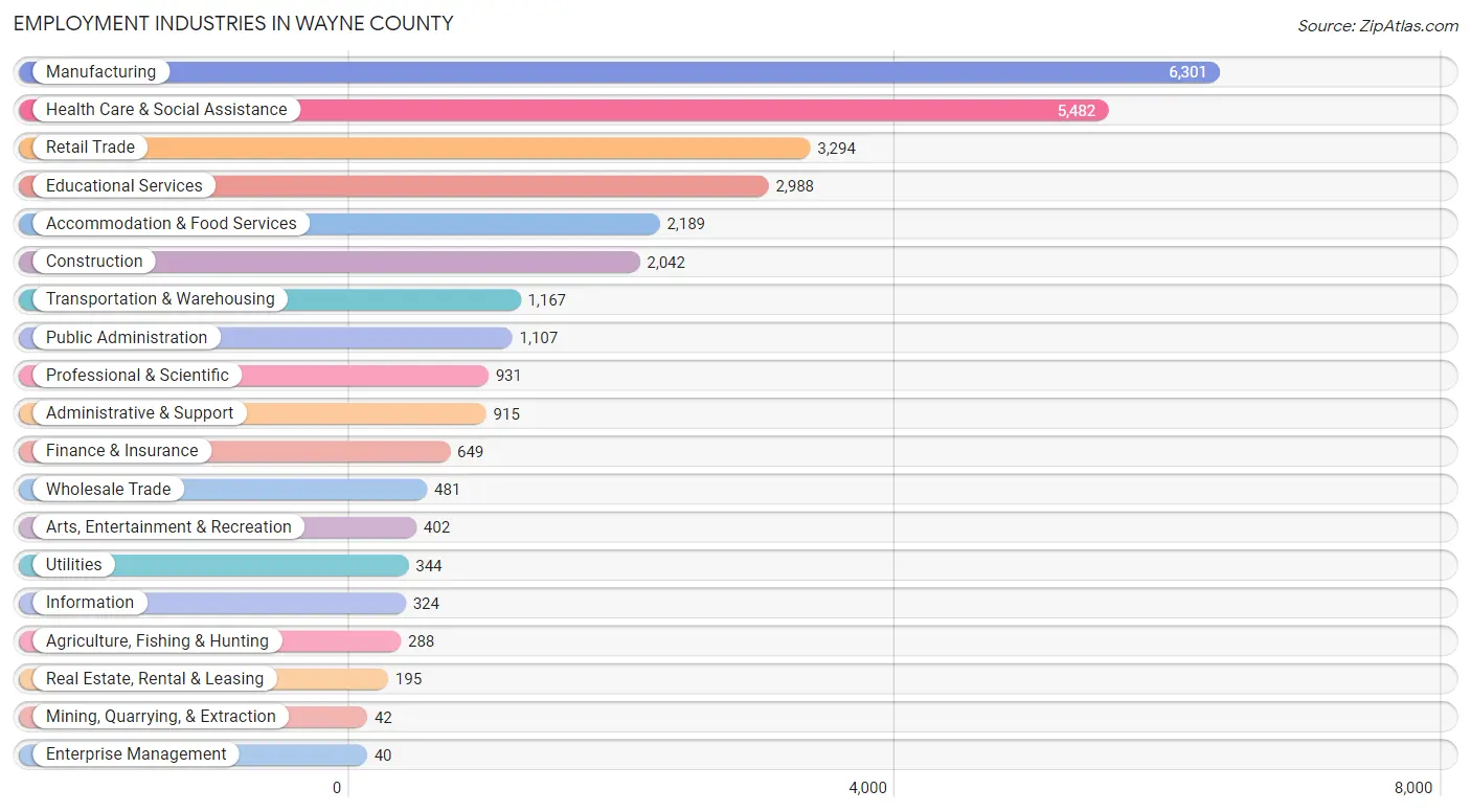 Employment Industries in Wayne County