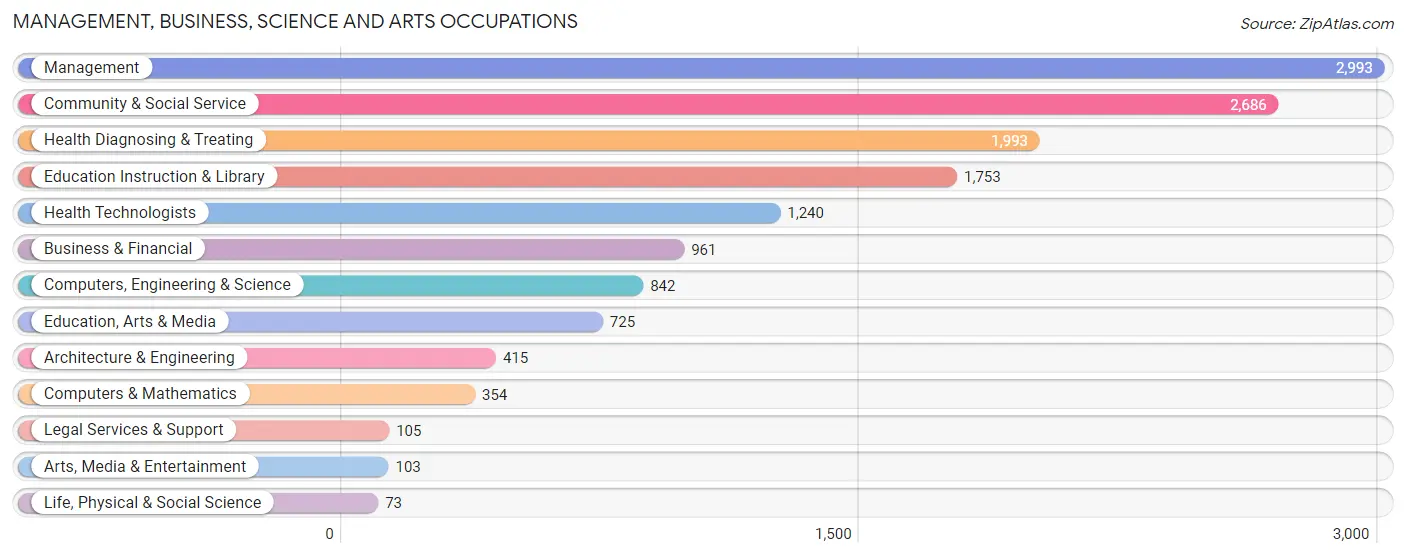 Management, Business, Science and Arts Occupations in Wayne County