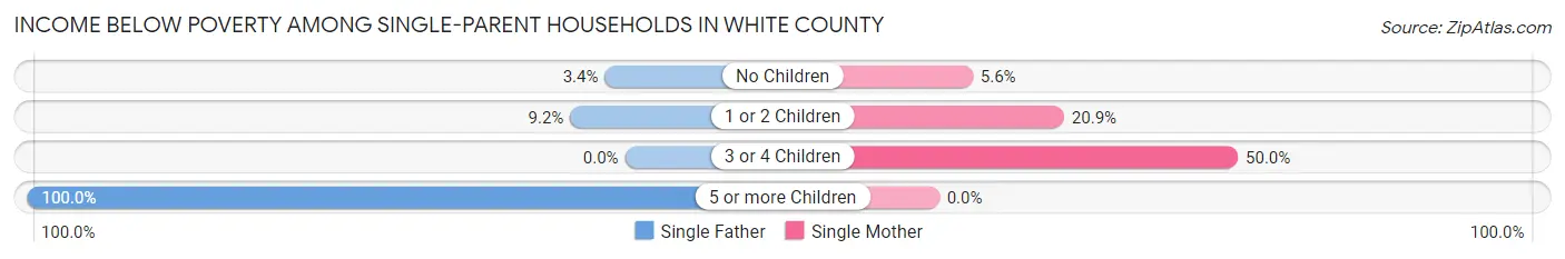 Income Below Poverty Among Single-Parent Households in White County