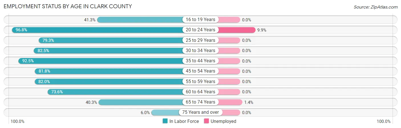 Employment Status by Age in Clark County