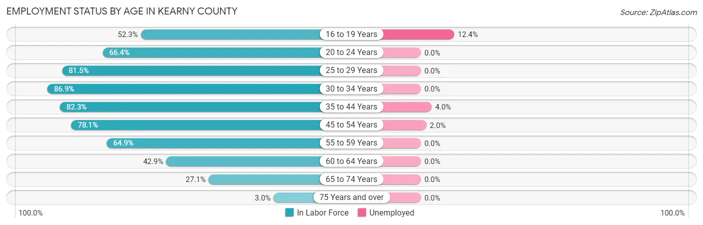 Employment Status by Age in Kearny County
