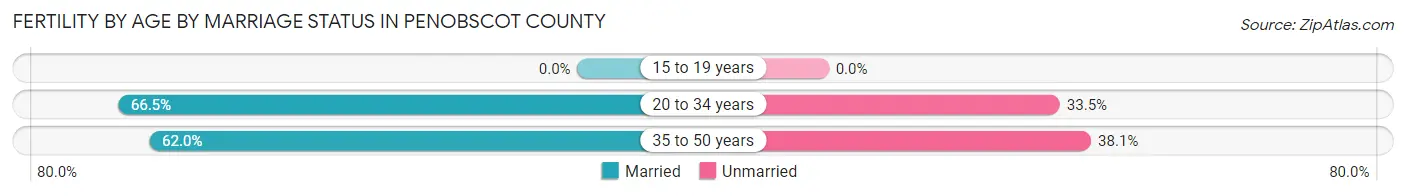 Female Fertility by Age by Marriage Status in Penobscot County