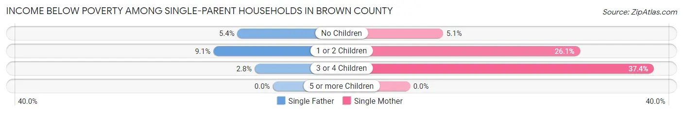 Income Below Poverty Among Single-Parent Households in Brown County