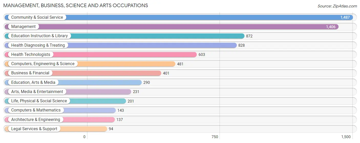 Management, Business, Science and Arts Occupations in Brown County