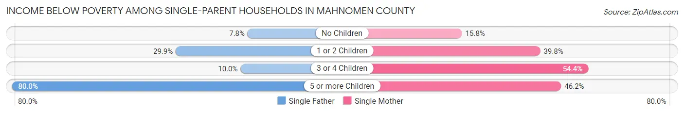 Income Below Poverty Among Single-Parent Households in Mahnomen County