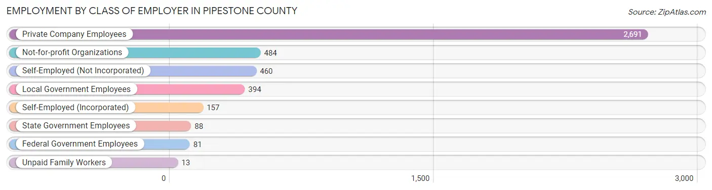 Employment by Class of Employer in Pipestone County