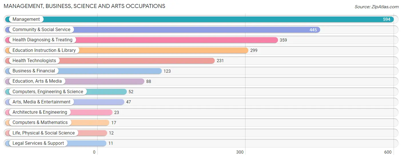 Management, Business, Science and Arts Occupations in Pipestone County