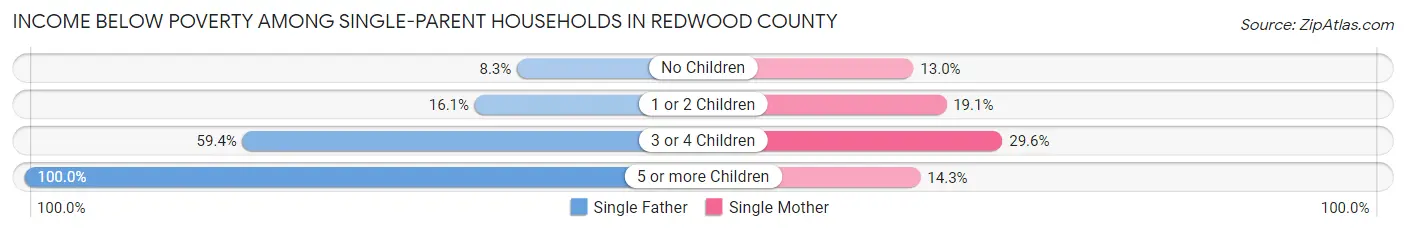 Income Below Poverty Among Single-Parent Households in Redwood County