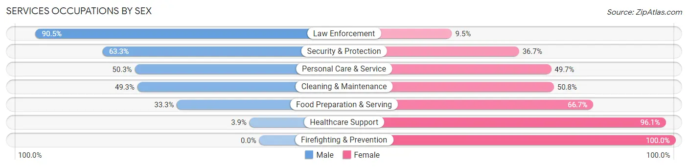 Services Occupations by Sex in Swift County