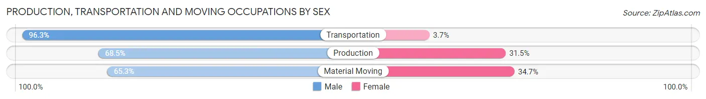 Production, Transportation and Moving Occupations by Sex in Barry County