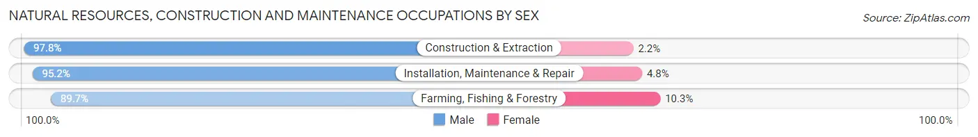 Natural Resources, Construction and Maintenance Occupations by Sex in Carroll County