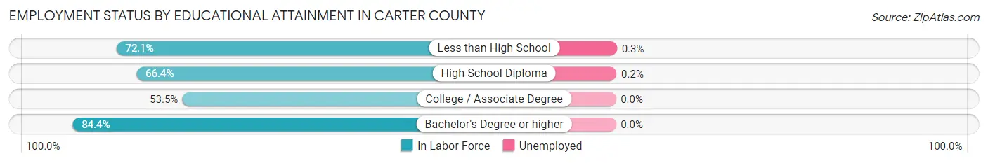 Employment Status by Educational Attainment in Carter County