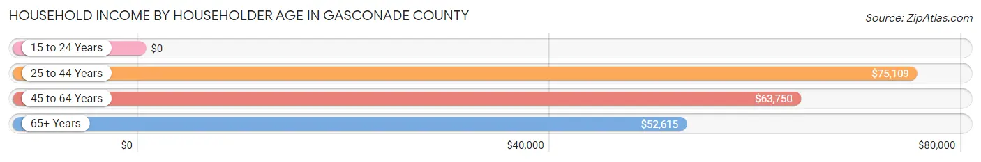 Household Income by Householder Age in Gasconade County