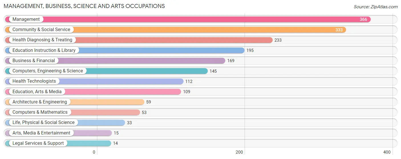 Management, Business, Science and Arts Occupations in Iron County