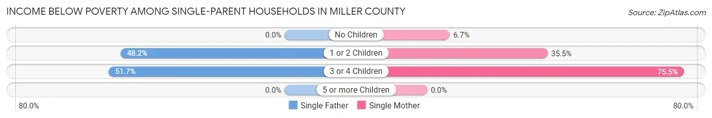 Income Below Poverty Among Single-Parent Households in Miller County