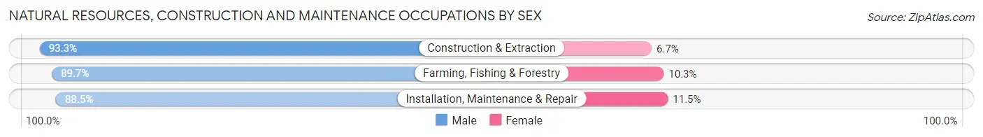 Natural Resources, Construction and Maintenance Occupations by Sex in Morgan County