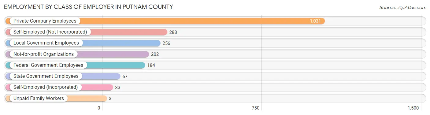 Employment by Class of Employer in Putnam County