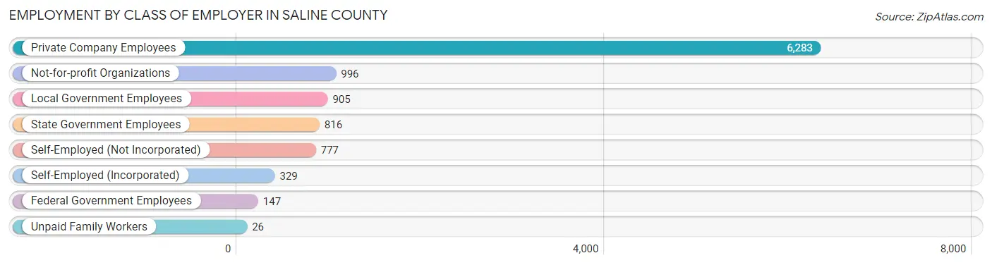 Employment by Class of Employer in Saline County