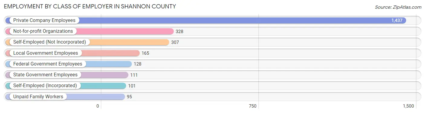 Employment by Class of Employer in Shannon County