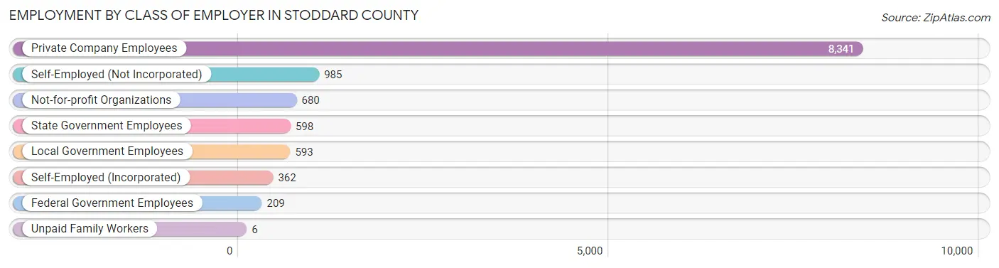 Employment by Class of Employer in Stoddard County