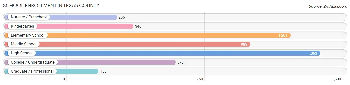 School Enrollment in Texas County