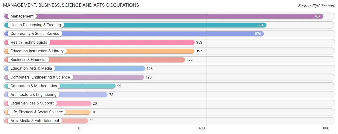 Management, Business, Science and Arts Occupations in Washington County