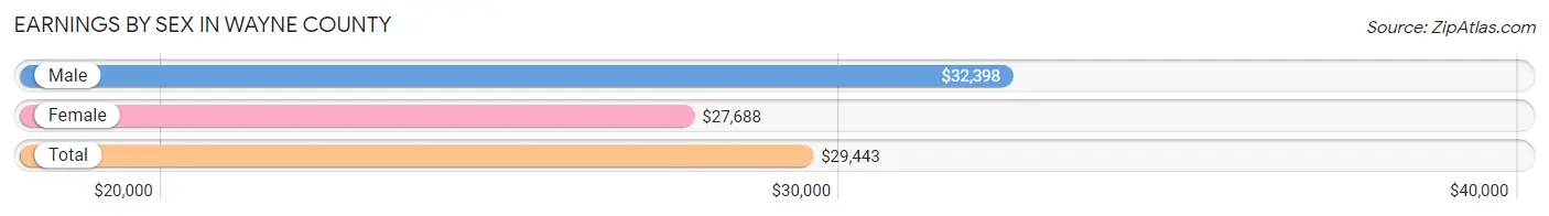 Earnings by Sex in Wayne County