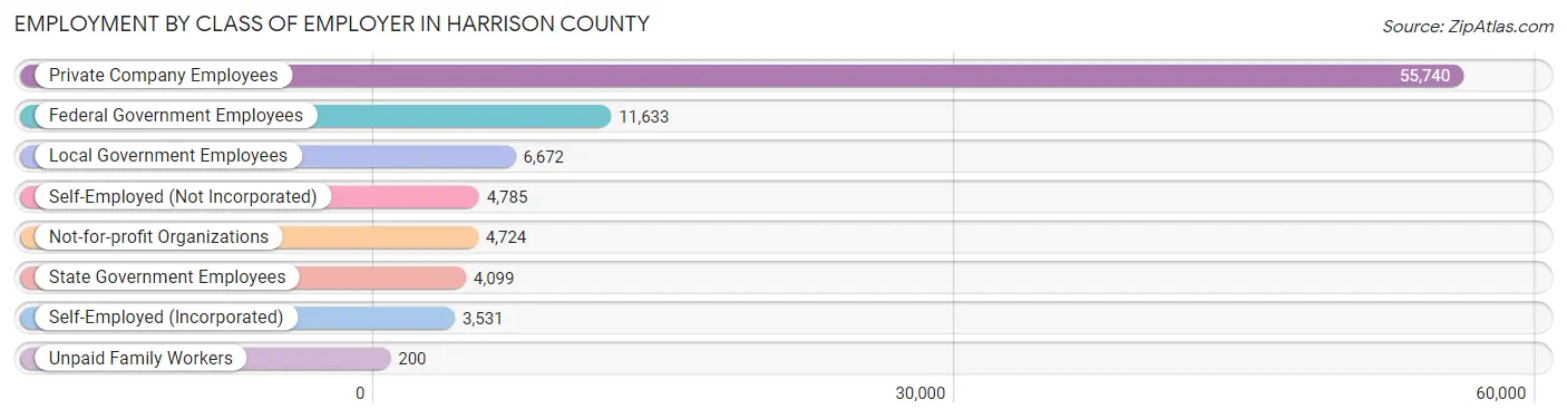 Employment by Class of Employer in Harrison County