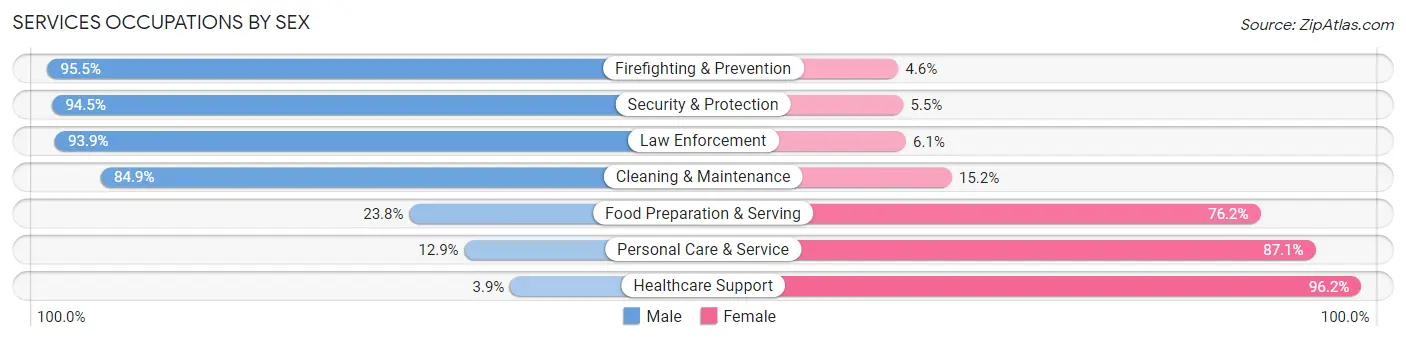 Services Occupations by Sex in Panola County