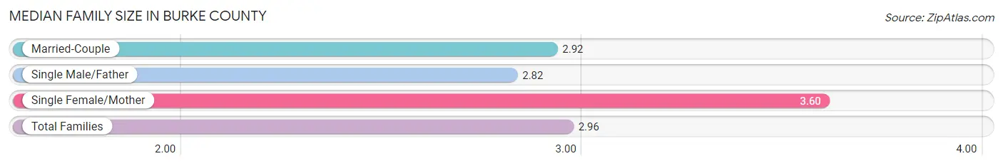 Median Family Size in Burke County