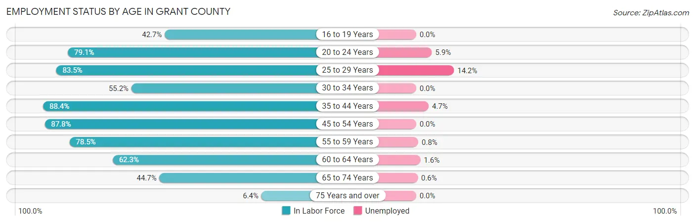 Employment Status by Age in Grant County