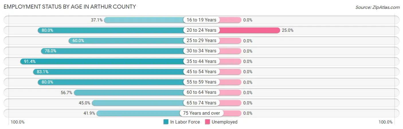 Employment Status by Age in Arthur County