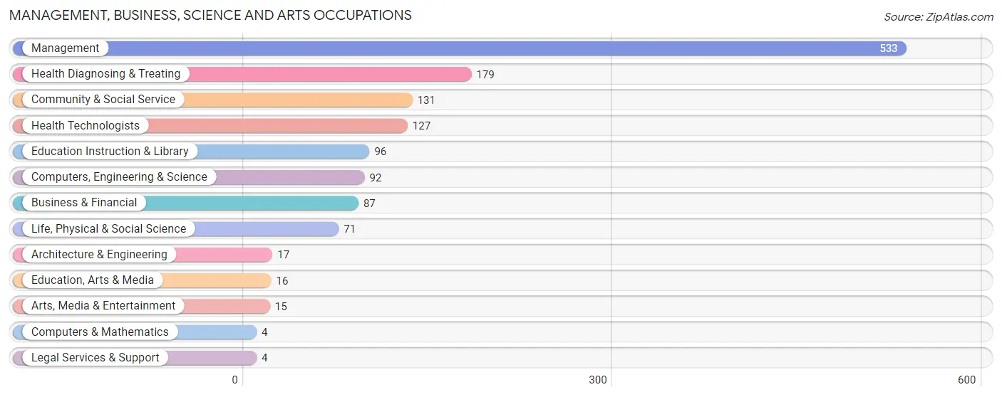 Management, Business, Science and Arts Occupations in Boone County