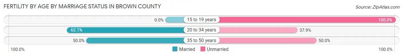 Female Fertility by Age by Marriage Status in Brown County