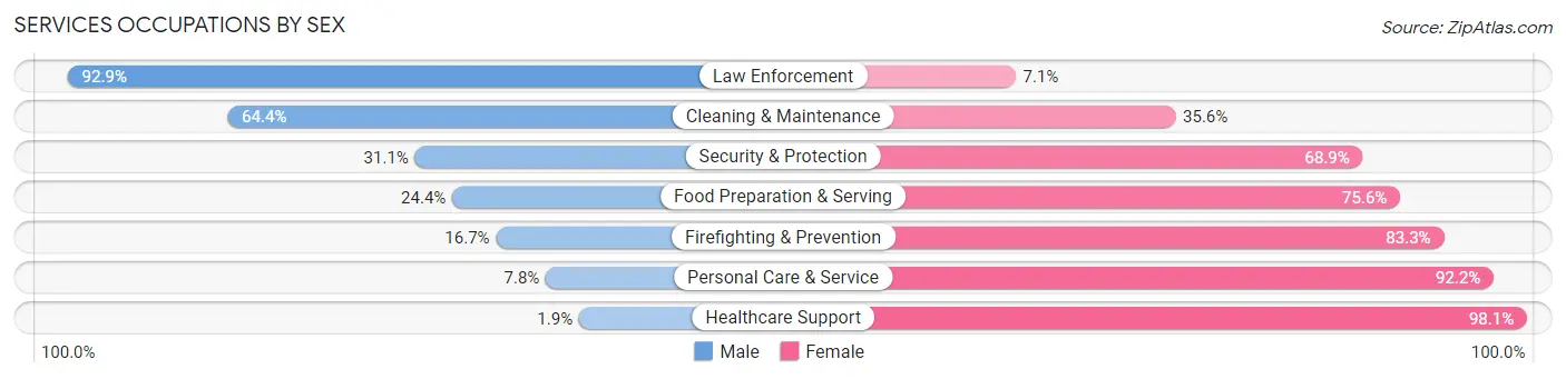 Services Occupations by Sex in Burt County