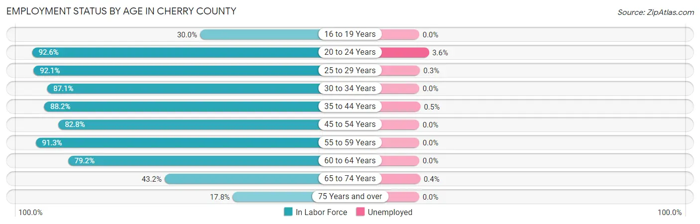 Employment Status by Age in Cherry County