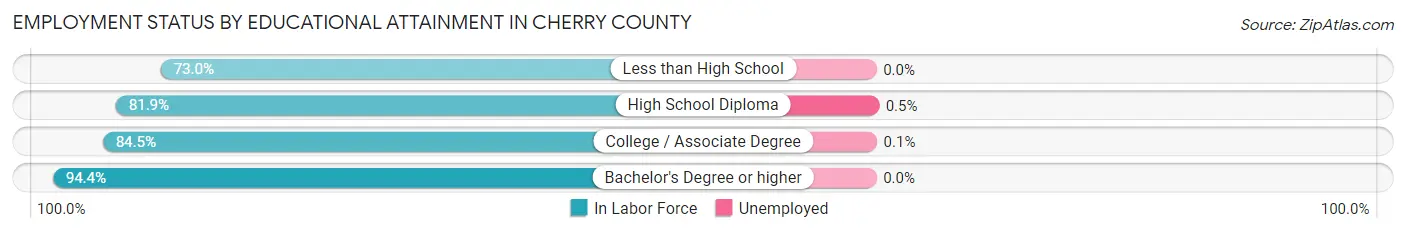 Employment Status by Educational Attainment in Cherry County
