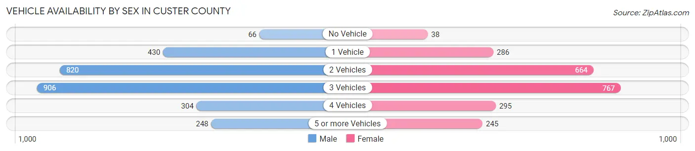 Vehicle Availability by Sex in Custer County