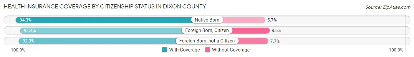 Health Insurance Coverage by Citizenship Status in Dixon County
